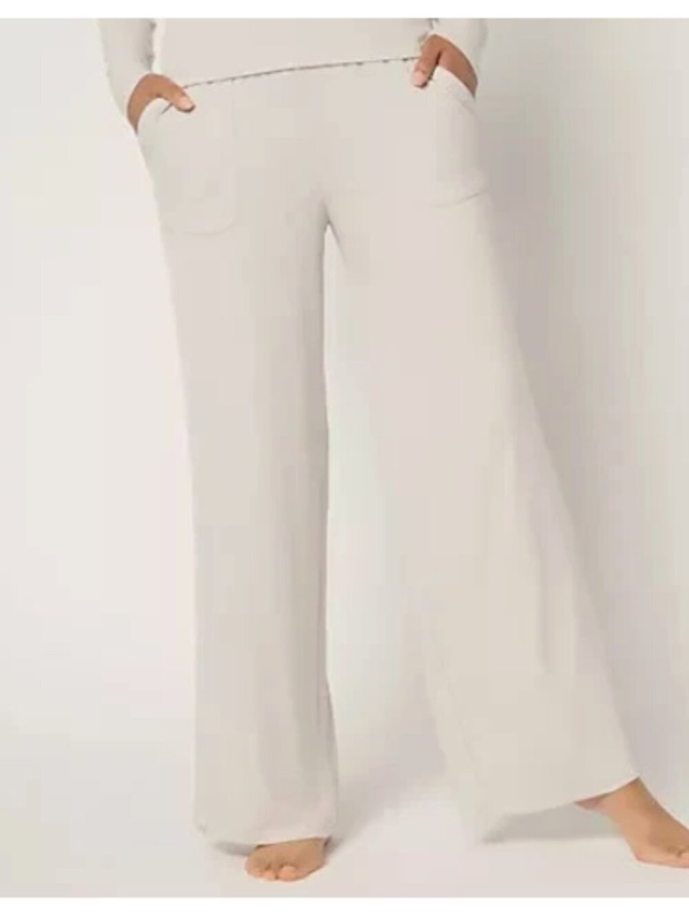 Barefoot Dreams MC Ultra Soft Rib Patch Pocket Pant-Malibu Mist-2X-NEW-A680546